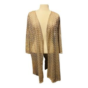 Jade moon Gold Open-Front Cardigan